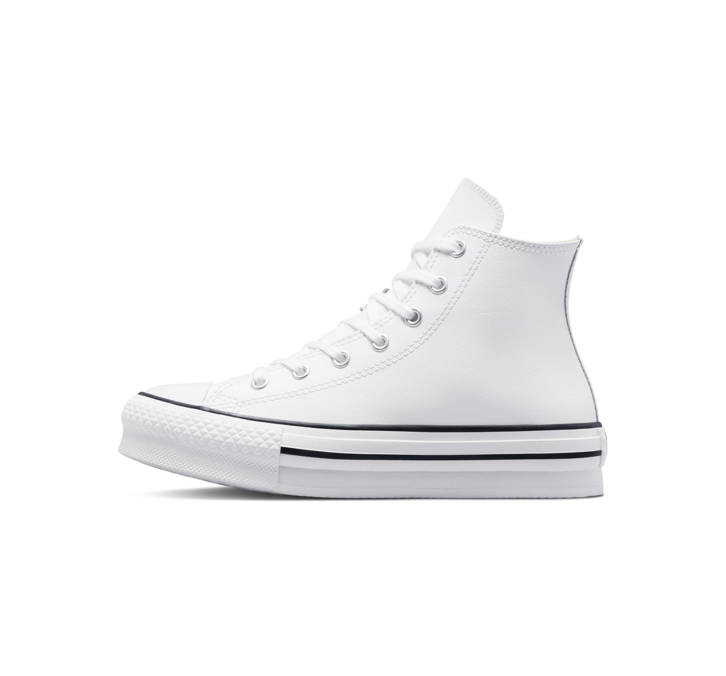 Converse Unisex Chuck Taylor All Star Eva Lift Platform Leather (Big Kid) White/Natural Ivory/Black 6 Big Kid M