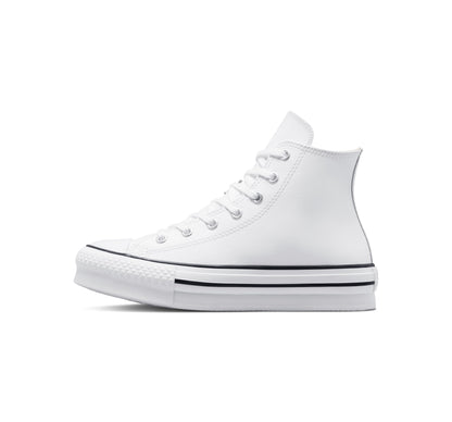 Converse Unisex Chuck Taylor All Star Eva Lift Platform Leather (Big Kid) White/Natural Ivory/Black 6 Big Kid M