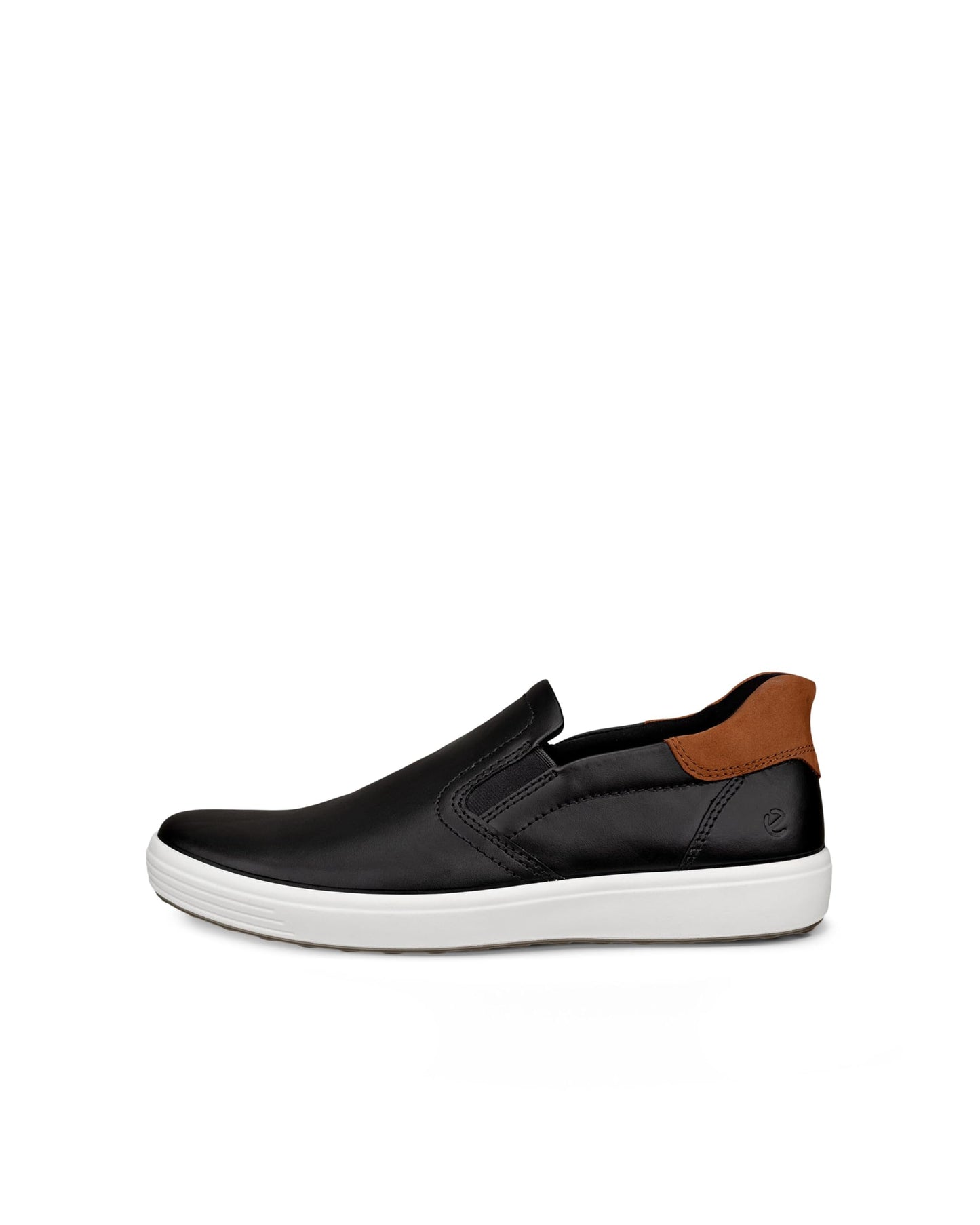 ECCO Soft 7 Easy Slip On, Black/Cognac, 11-11.5