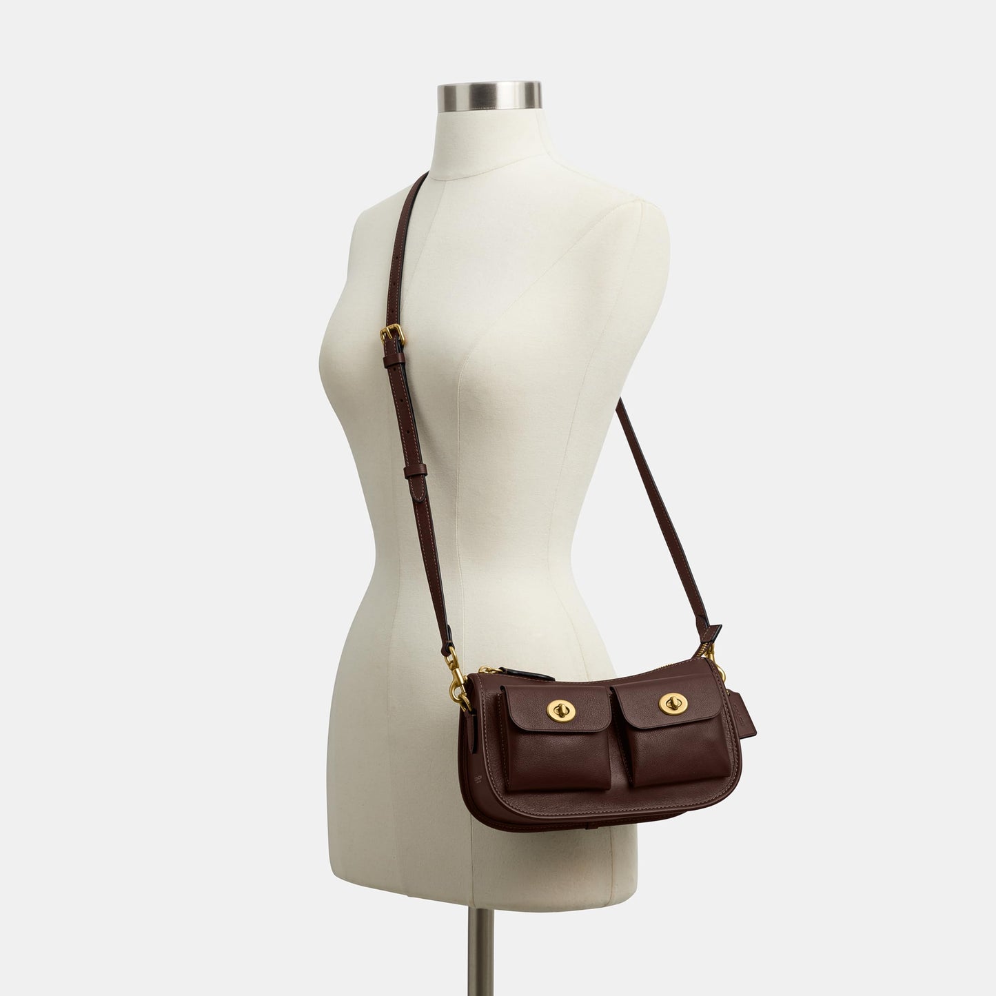 COACH The Originals Natural Grain Leather Twin Turnlock Waverly Bag