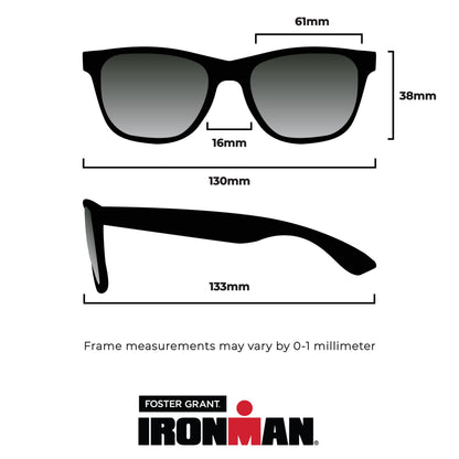 Ironman 1902 Wrap-Around Sport Sunglasses for Men, Black, 61mm