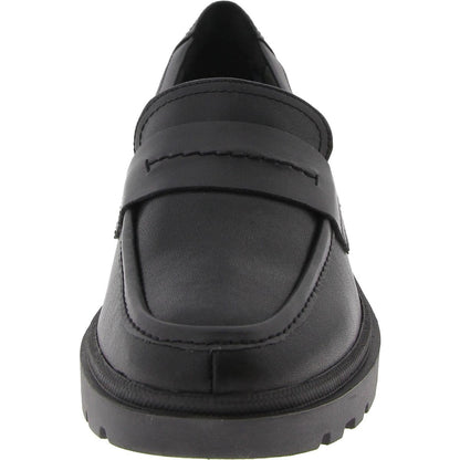 Clarks Women's Calla Ease Loafer Flat, Black Leather, 7 Medium US