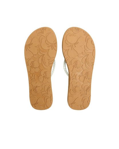 Roxy Women's Costas Flip Flop, White/Tan, 8