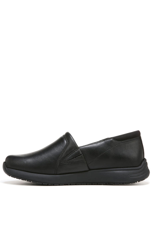 Dr. Scholl's Shoes Women's Dive In Slip Resisatnt Work Slip On Loafer,Black Smooth,10 Wide
