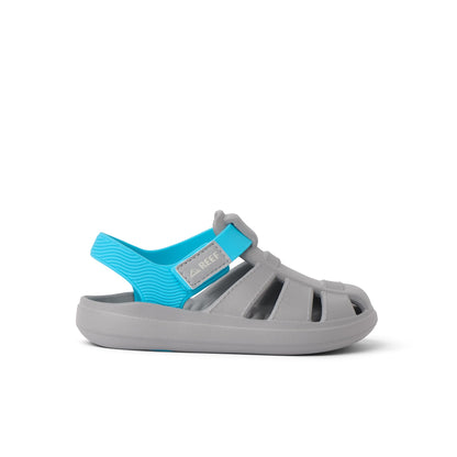 REEF Boys Sandals, Toddler/Little Kid Totally Beachin, Grey/Blue, 9