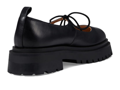 Steve Madden Women's Landon Mary Jane Flat, Black Leather, 9