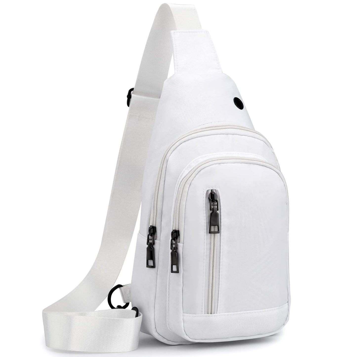 Seoky Rop Sling Bag Crossbody Backpack for Men Women Small Purse Chest Shoulder Bag for Travel Hiking Daypack White