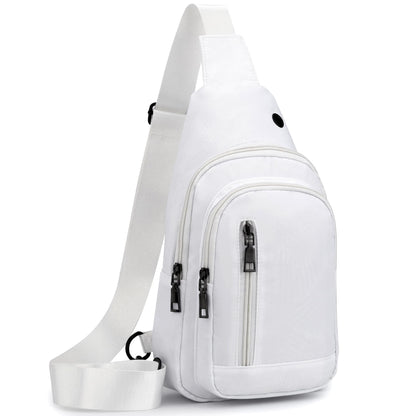 Seoky Rop Sling Bag Crossbody Backpack for Men Women Small Purse Chest Shoulder Bag for Travel Hiking Daypack White