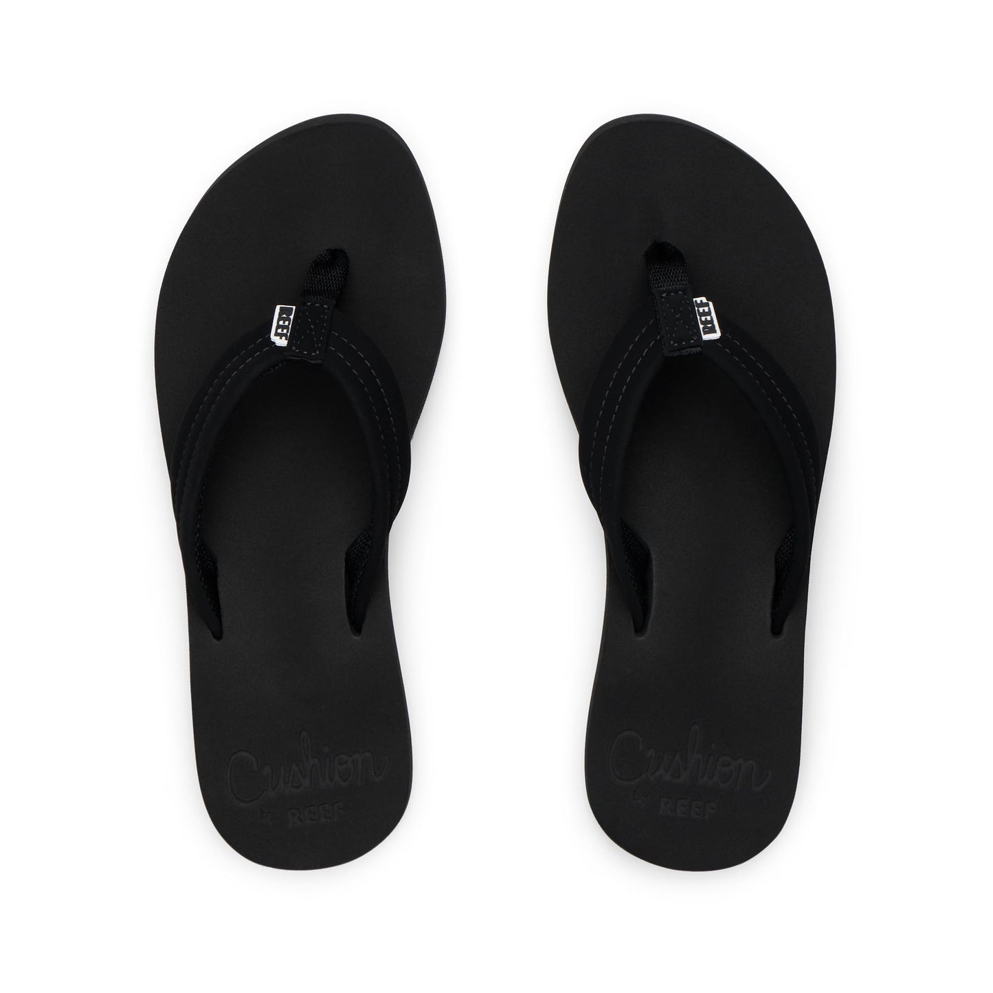 Reef Cushion Breeze Womens Flip Flop, Ultra Soft Cushion Footbed, Arch Support, Black/Black, 7