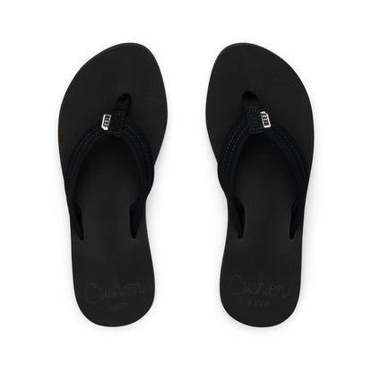 Reef Cushion Breeze Womens Flip Flop, Ultra Soft Cushion Footbed, Arch Support, Black/Black, 7