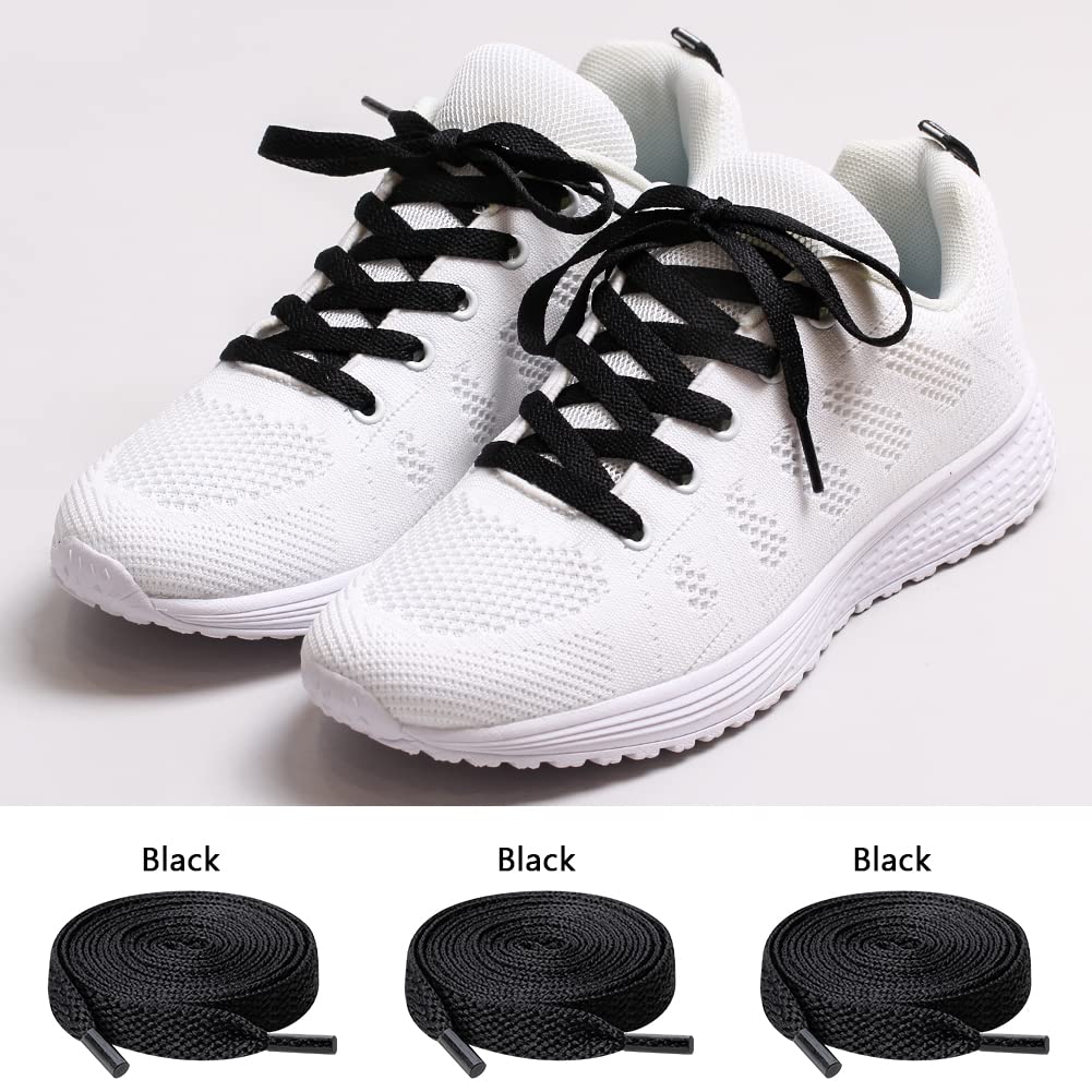 UpUGo 3 Pair Flat Shoe laces, 5/16" Wide Shoelaces