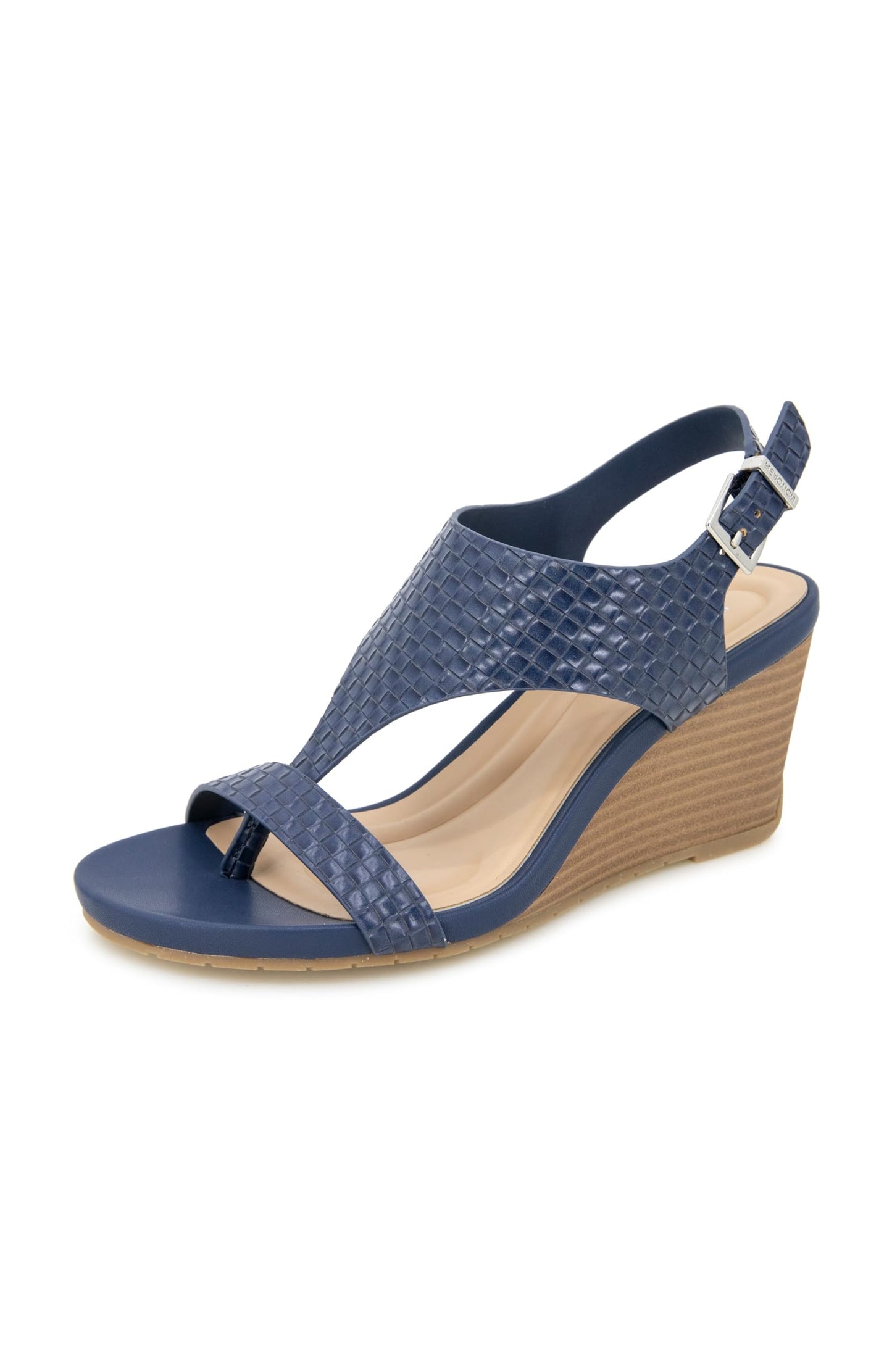 Kenneth Cole Reaction Women's Greatly Thong Sandal, Navy Woven, 9