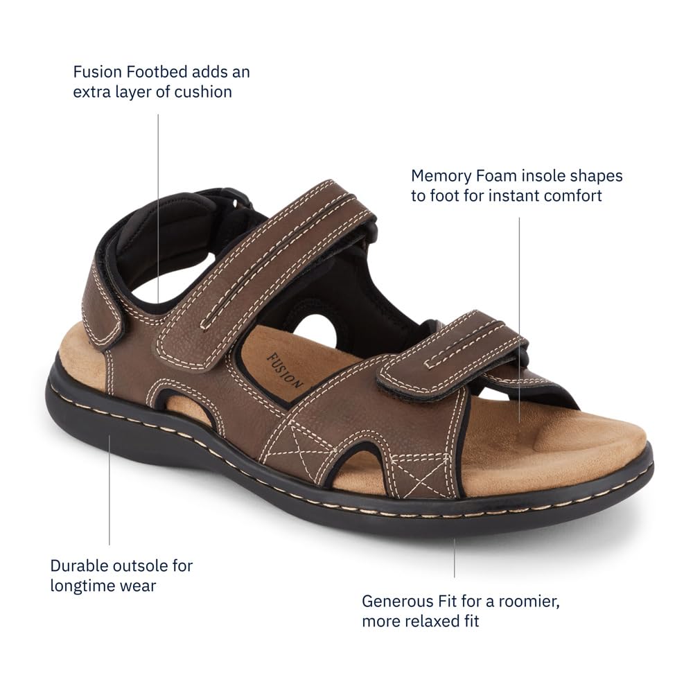 Dockers Mens Newpage Outdoor Sport Sandal Memory Foam, Briar, 13 W