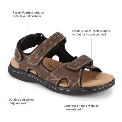 Dockers Mens Newpage Outdoor Sport Sandal Memory Foam, Briar, 13 W