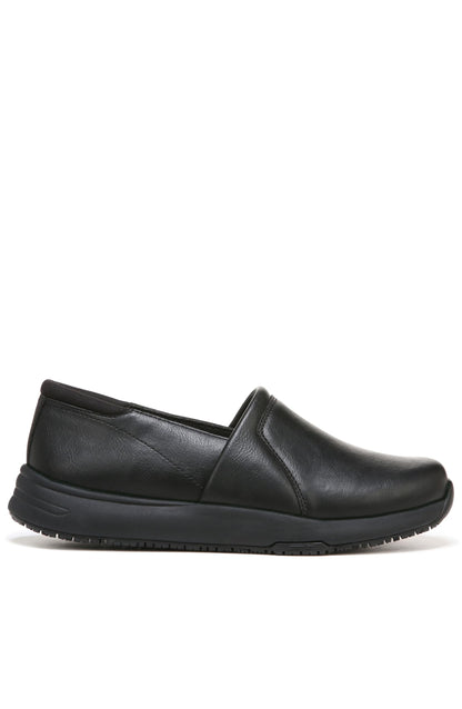 Dr. Scholl's Shoes Women's Dive In Slip Resisatnt Work Slip On Loafer,Black Smooth,10 Wide