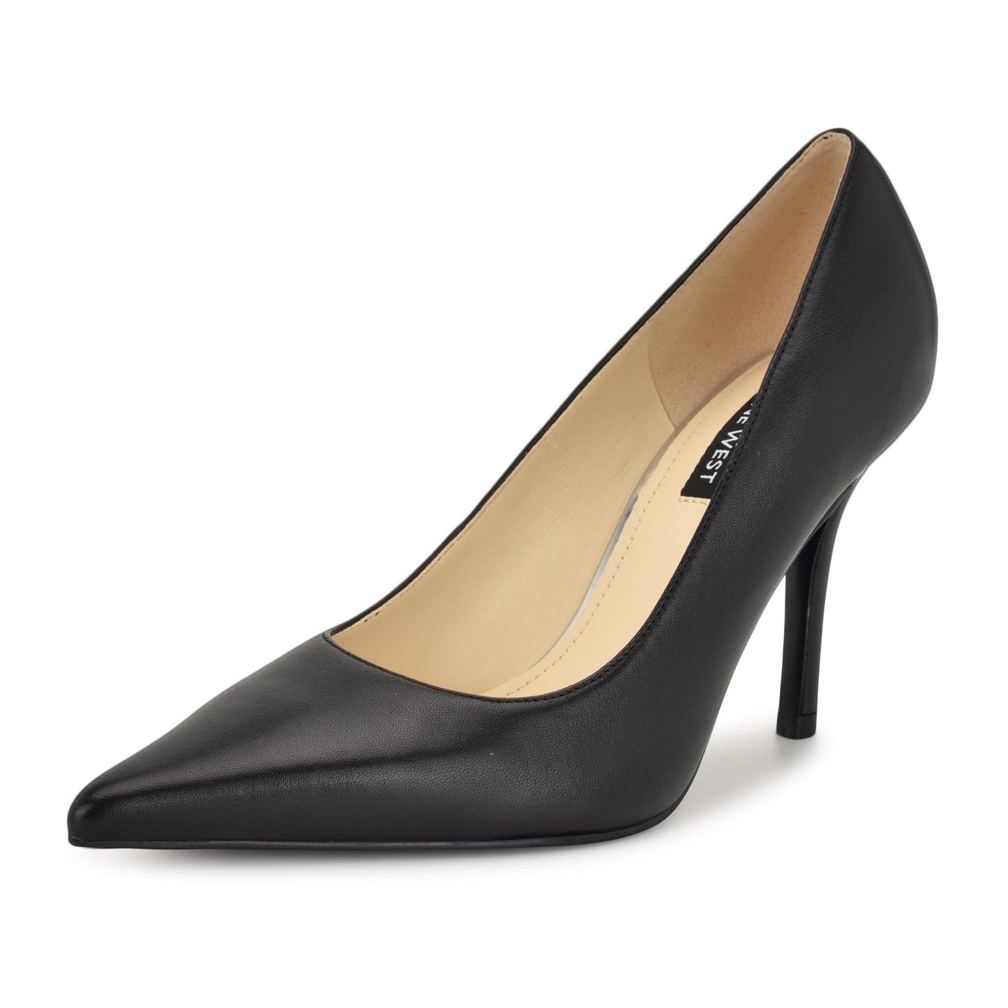 Nine West Women's Gemmha Pump, Black Leather 001, 7.5