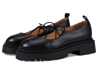 Steve Madden Women's Landon Mary Jane Flat, Black Leather, 9