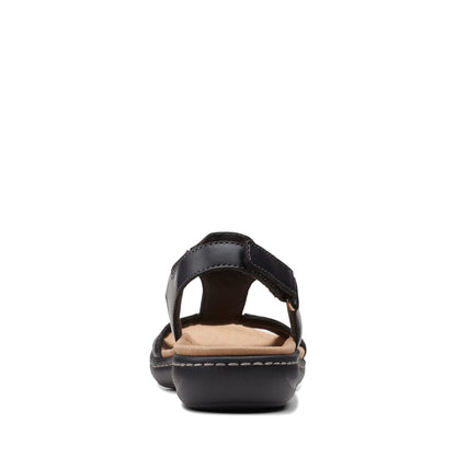 Clarks Women's Laurieann Kay Flat Sandal, Black Leather, 8.5 Wide