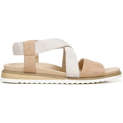 Dr. Scholl's Shoes Womens Islander Strappy Flat Sandal, Tawny Birch Microfiber, 9.5 US