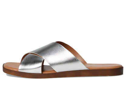 Seychelles Chai Metallic Leather Sandal - Sandals for Women - Lightweight Plastic Outsole - Criss Cross Design Silver 8.5 M