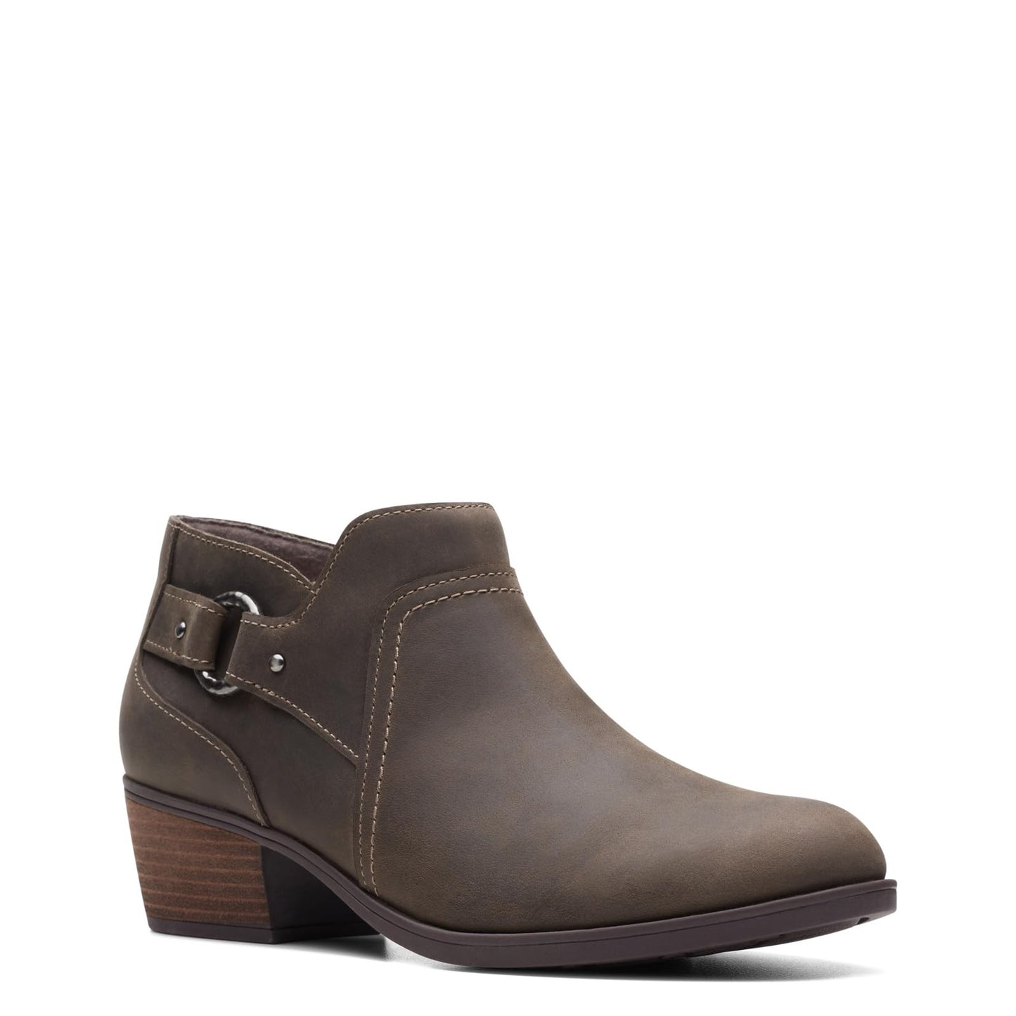 Clarks Women's Charlten Grace Ankle Boot, Taupe Oily Leather, 7 Medium US