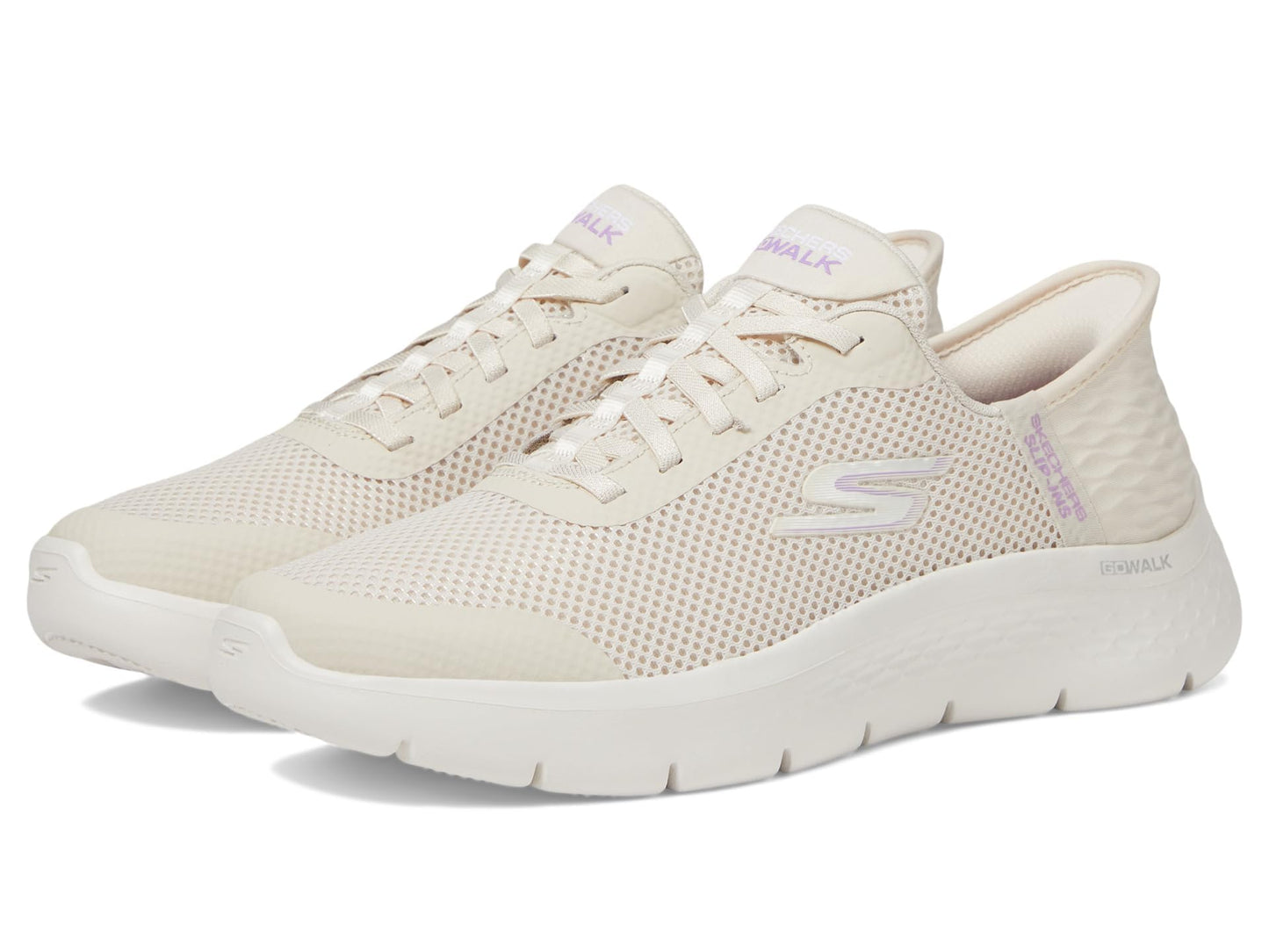 Skechers Women's Go Walk Flex Hands Free Slip-Ins - Grand Entry Sneaker, Off White, 8.5 US