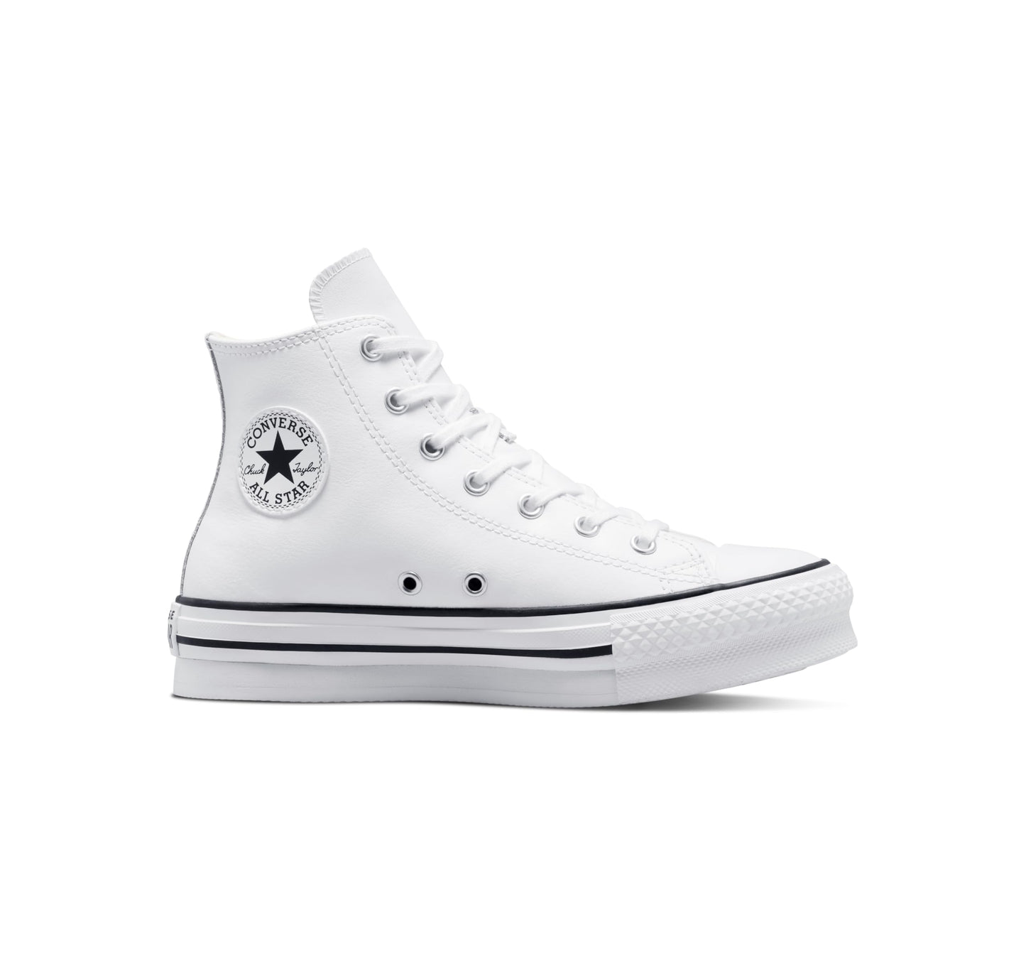 Converse Unisex Chuck Taylor All Star Eva Lift Platform Leather (Big Kid) White/Natural Ivory/Black 6 Big Kid M