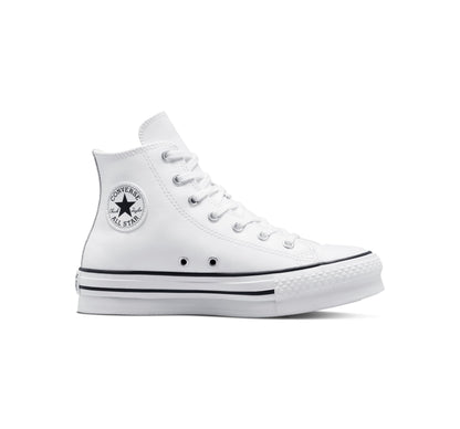 Converse Unisex Chuck Taylor All Star Eva Lift Platform Leather (Big Kid) White/Natural Ivory/Black 6 Big Kid M