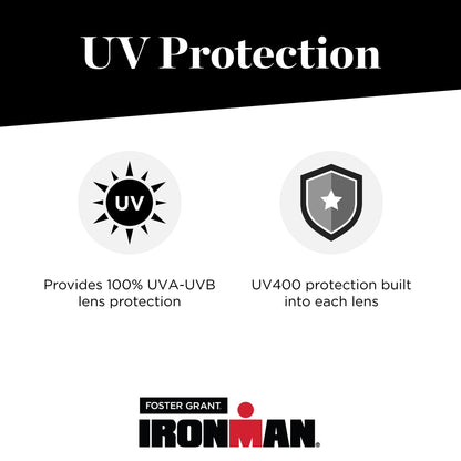 Ironman 1902 Wrap-Around Sport Sunglasses for Men, Black, 61mm