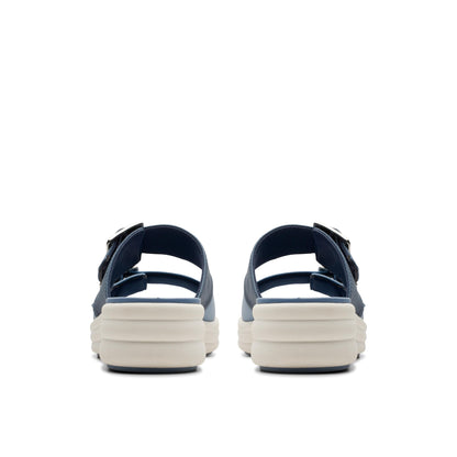 Clarks Womens's Drift Buckle Slide Sandal, Denim Combi, 7 Medium US