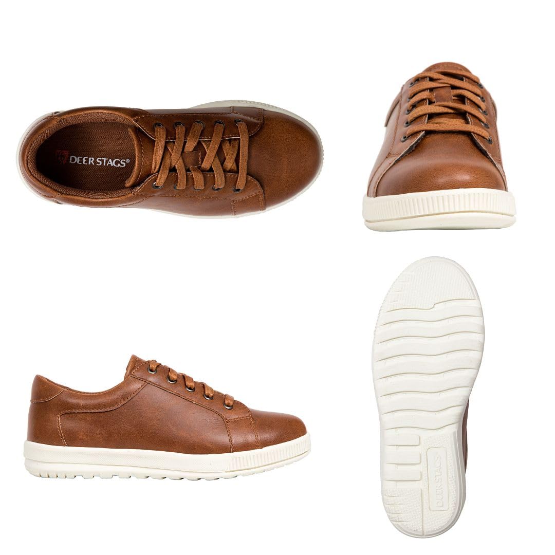 Deer Stags Boys' Kane Dress Fashion Sneaker in Dark Tan / 5 Big Kid