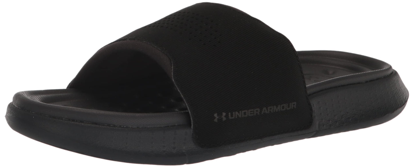 Under Armour Unisex Ansa Elevate SlideDISC, (001) Black/Black/Jet Gray, 6, US