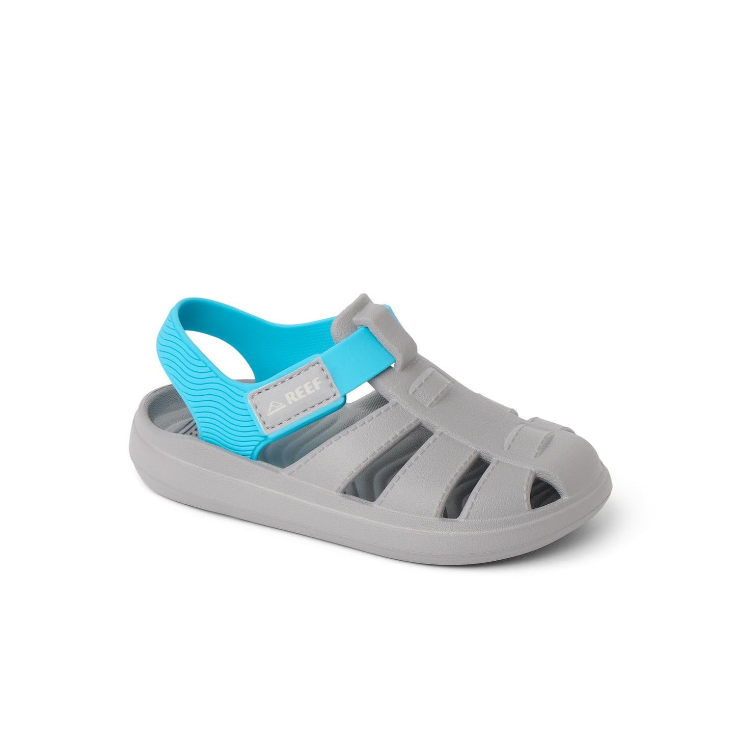 REEF Boys Sandals, Toddler/Little Kid Totally Beachin, Grey/Blue, 9