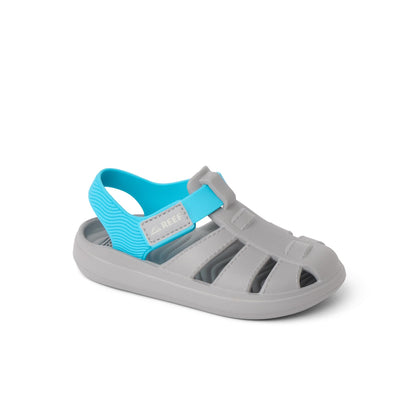 REEF Boys Sandals, Toddler/Little Kid Totally Beachin, Grey/Blue, 9