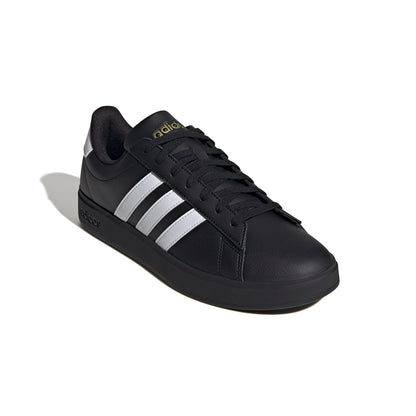 Adidas Mens Grand Court 2.0 Sportswear, Black/White/Gold Metallic, 12