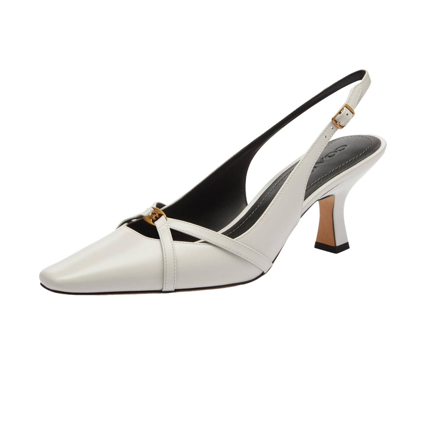 COACH Rowyn Leather Slingback Optic White 9 B