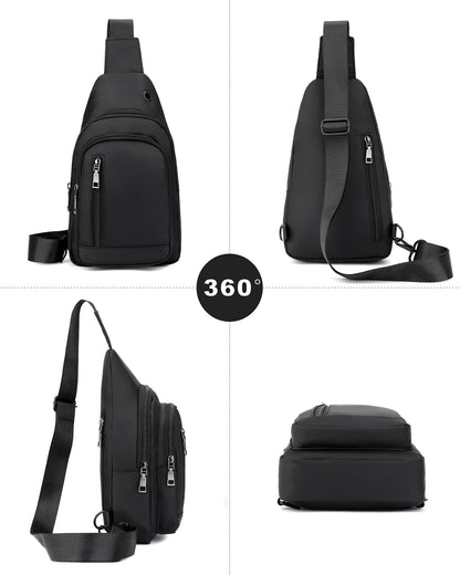 Seoky Rop Sling Bag Crossbody Backpack for Men Women Small Purse Chest Shoulder Bag for Travel Hiking Daypack White