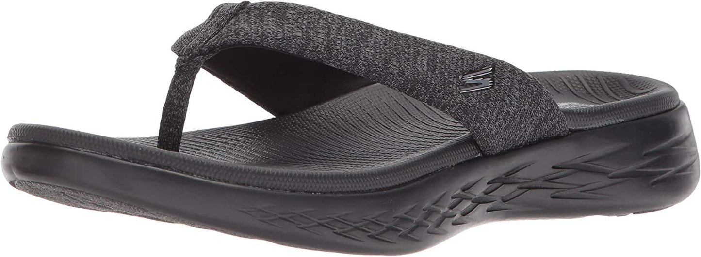 Skechers womens On-the-go 600 - Preferred Flip Flop, Black, 7 US