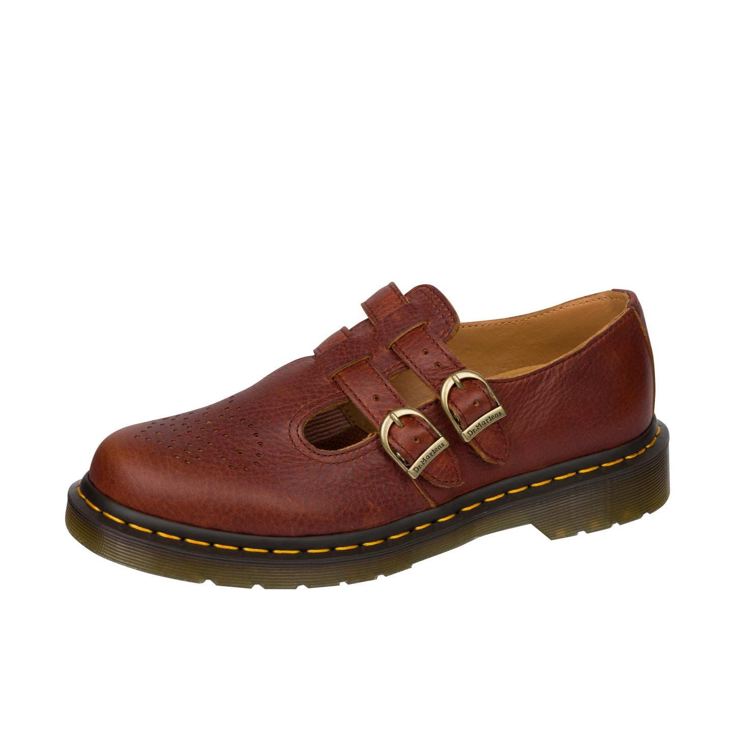 Dr. Martens Womens 8065 Ambassador Leather Mary Jane Shoe, Cashew, 7