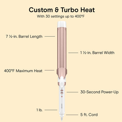 Conair Double Ceramic 1 1/2-In. Extra Long Barrel Curling Iron