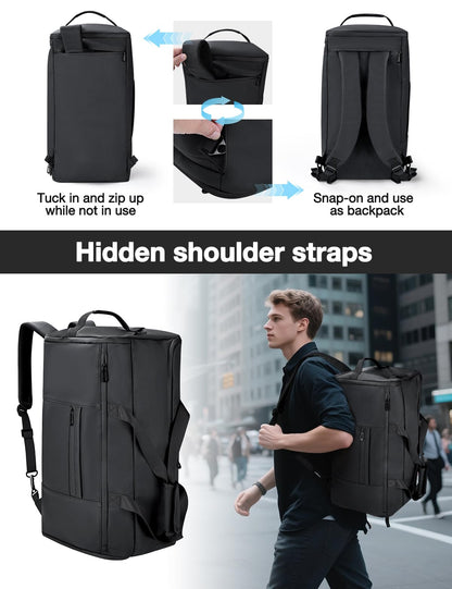 Noozion Garment Duffle Bag for Travel, 3-in-1 Convertible Carry On Suit Bag with Shoe Compartment, Lightweight Overnight Business Travel Bag for Men Women