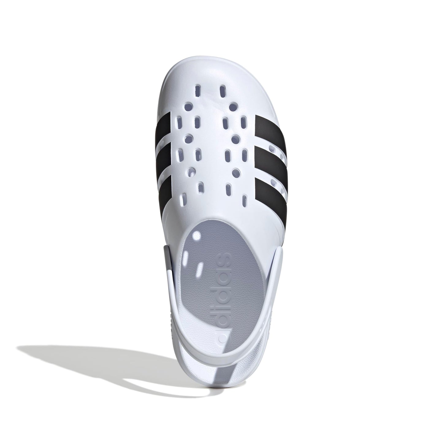 adidas Unisex-Adult Adilette Clog, White/Black/White, 13