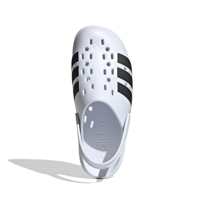 adidas Unisex-Adult Adilette Clog, White/Black/White, 13