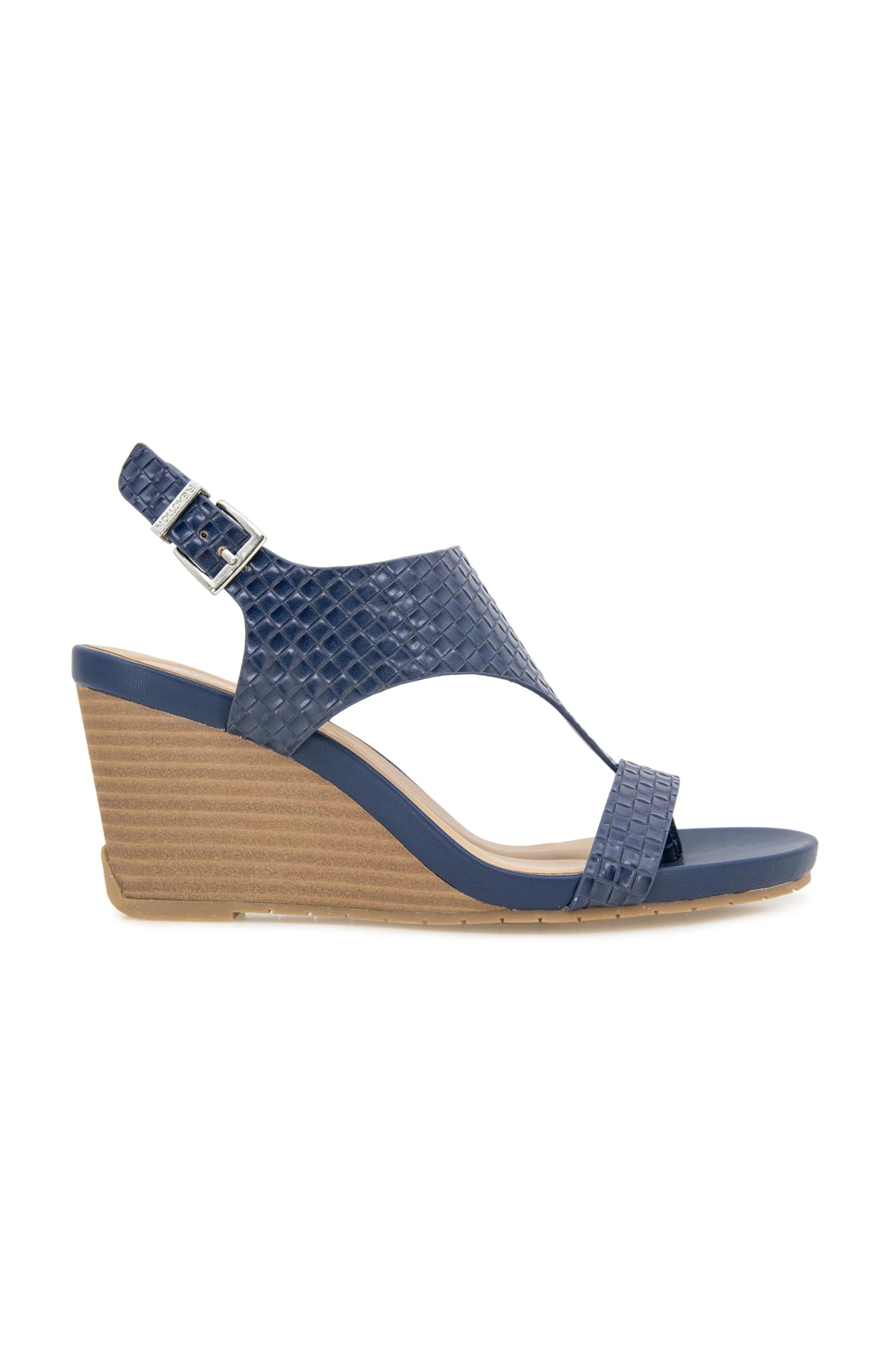 Kenneth Cole Reaction Women's Greatly Thong Sandal, Navy Woven, 9