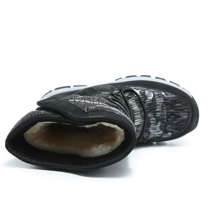 GUBARUN Boys Snow Boots Kids Outdoor Warm Shoes Waterproof (Black1, 7)