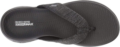 Skechers womens On-the-go 600 - Preferred Flip Flop, Black, 7 US