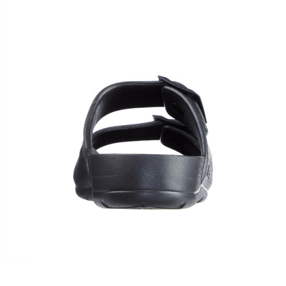 totes Women's Everywear Lightweight Waterproof Adjustable Double Buckle Slide Sandal, Black, 11 US