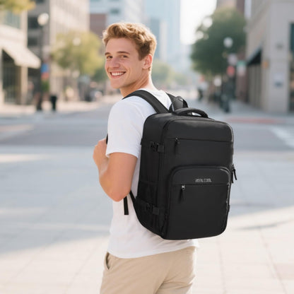 RealCool 15.6" Laptop Travel Backpack, TSA Flight Approved Carry On Daypack