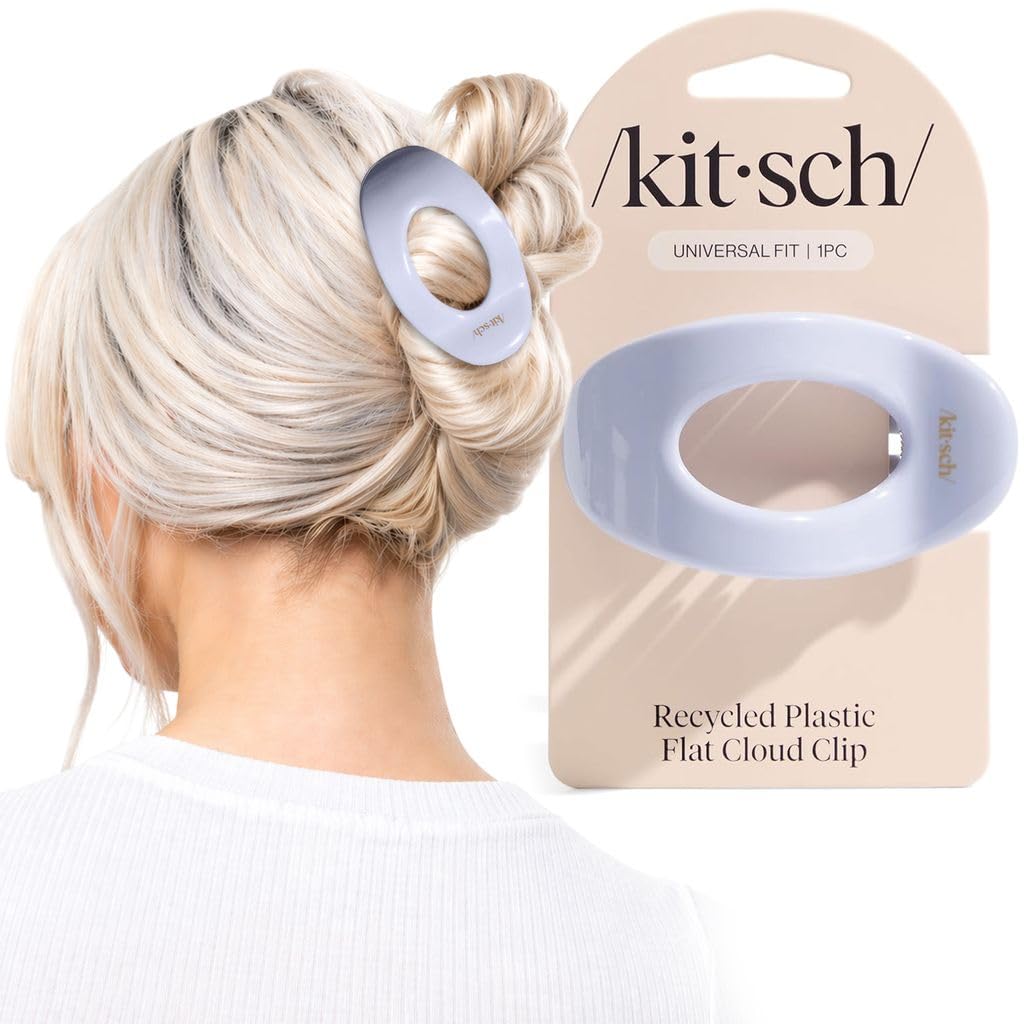 Kitsch Medium Flat Claw Clips for Women - Stylish Flat Hair Clips, Strong Hold for Thick & Fine Hair | Non-Slip for Secure, Comfortable All-Day Wear - Hydrangea Breeze