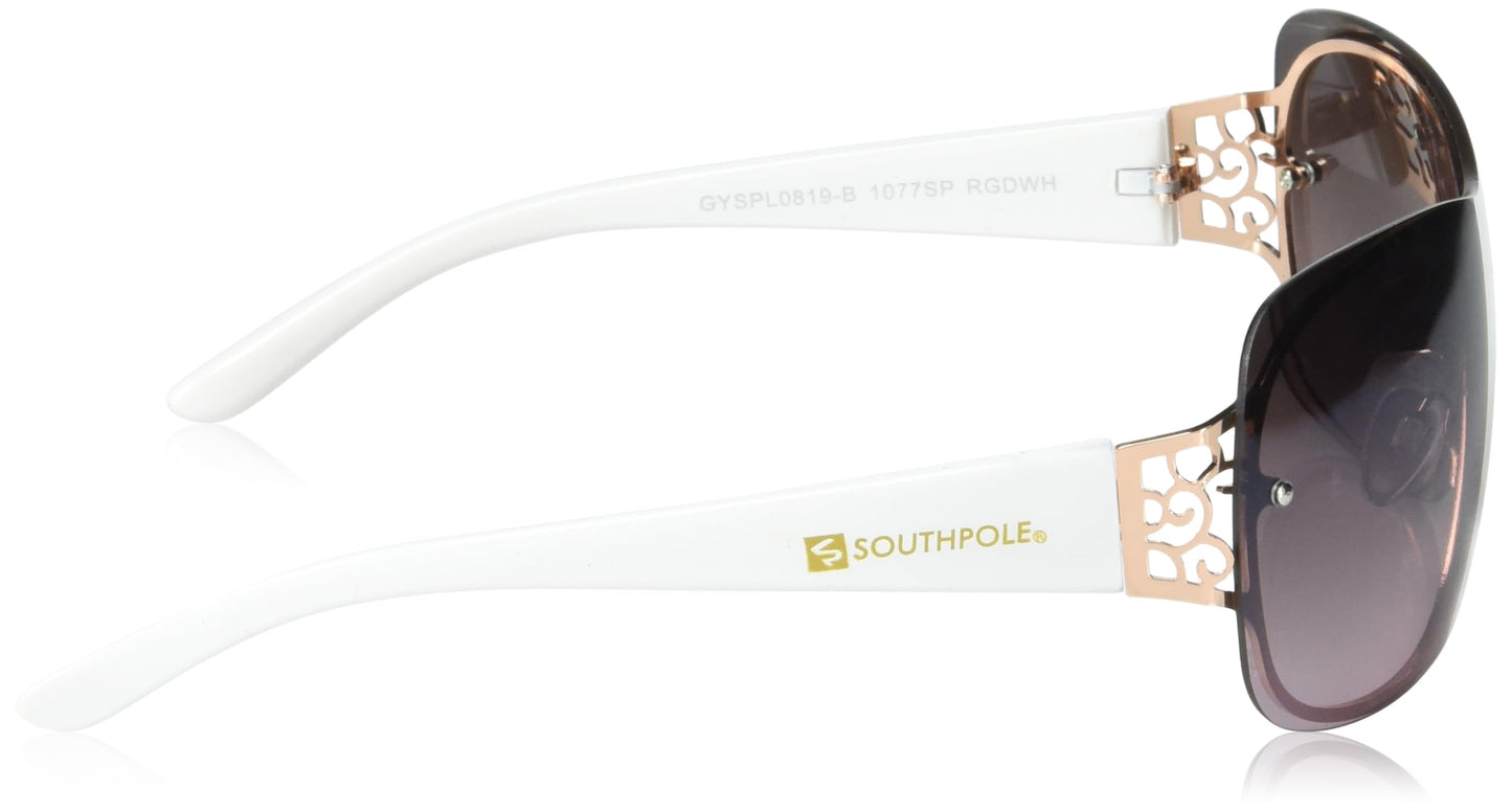 Southpole Women's 1077SP Shield UV400 Protective Rectangular Sunglasses. Cool Gifts for Her, 133 mm